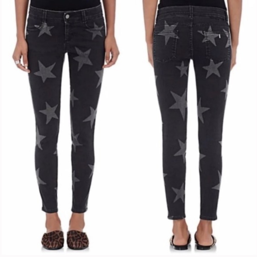 Stella McCartney Black Star Print Skinny Jeans Size 26